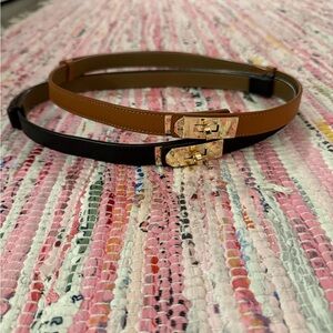 Elegant Black and Brown Leather Belts